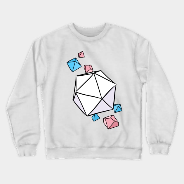 Trans Pride Colors Dice Crewneck Sweatshirt by Blizardstar